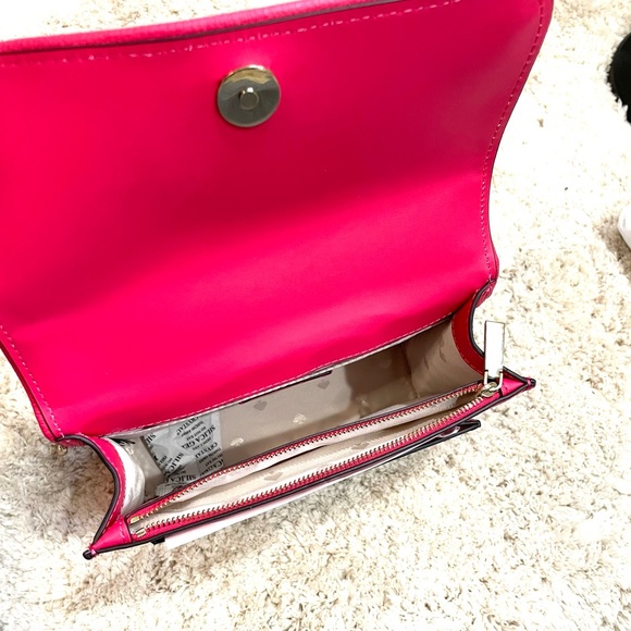 **Sold on Ebay** Kate Spade Flap Chain Crossbody Houndstooth Bikini Pink 👙 - Picture 5 of 8